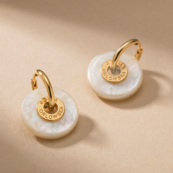“CIAMBELLA” 2CM Mother of Pearl (white) EARRINGS