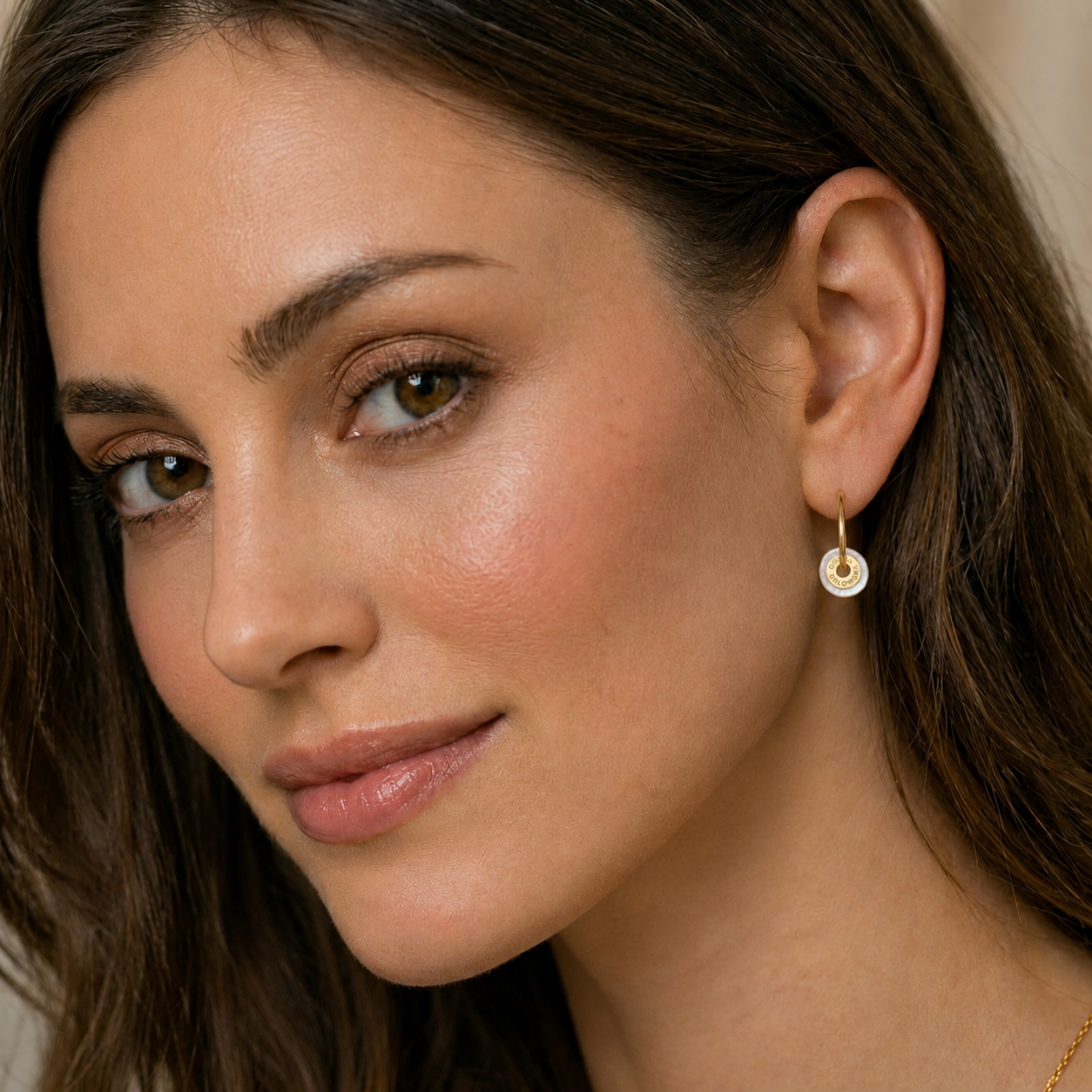 Ciambella 1 cm Mother of Pearl earrings