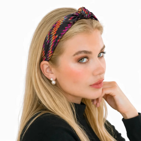 “Fun Autumn” Brown Arrow Knot Style Silk Headband
