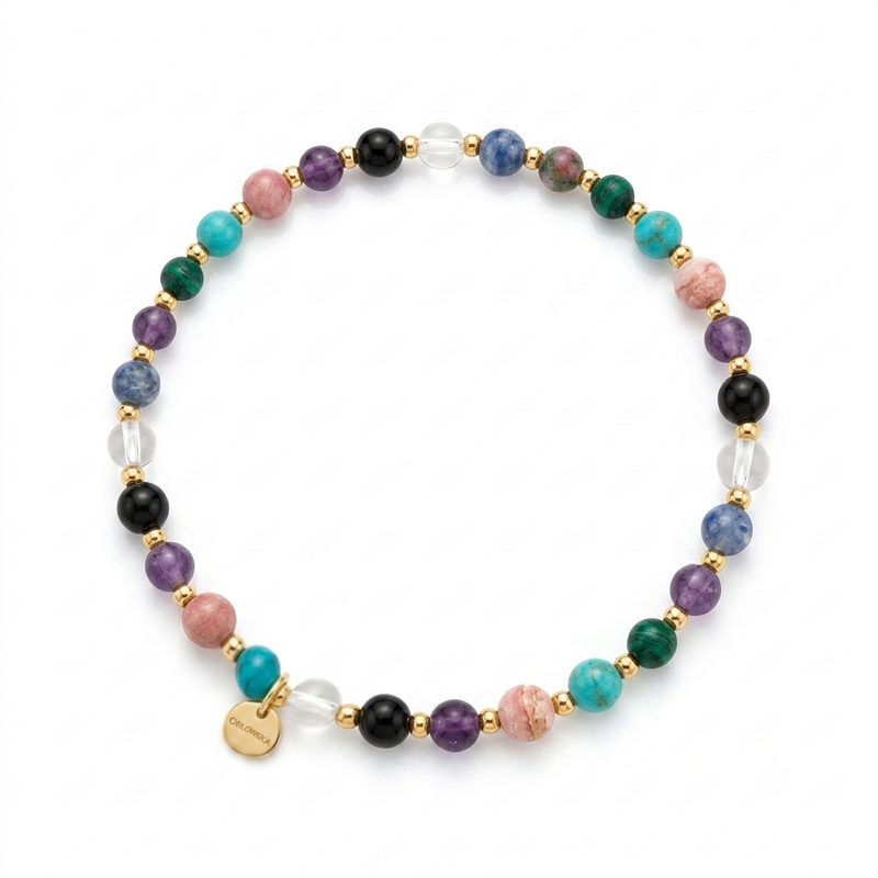 “Annie” 4mm Mix Round Beaded Bracelet