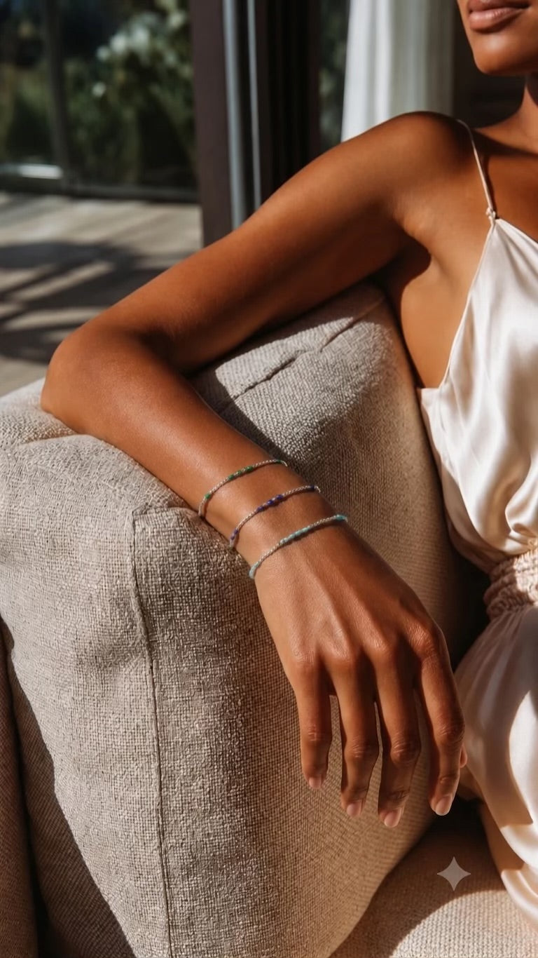 “I AM” -  925 STERLING SILVER 7 CHAKRAS BRACELET