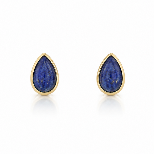 9K GOLD MINI LAPIS DROP EARRINGS