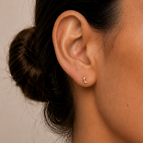 9k moon earrings