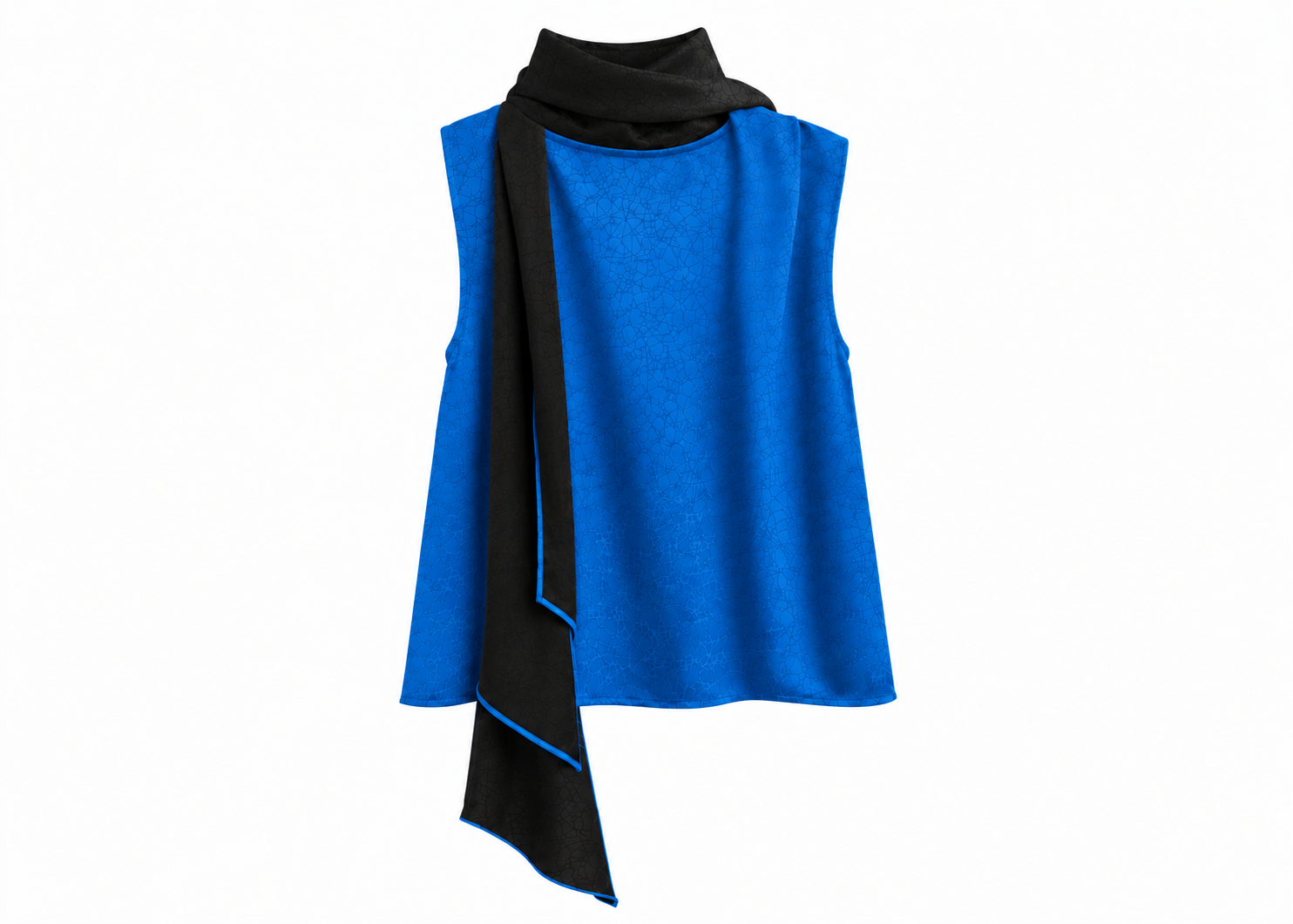 “Cadena” Blue Removable Collar Top