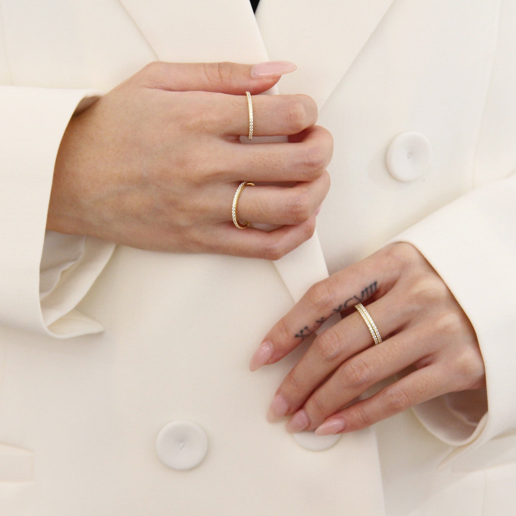 “Ernest” 925 sterling Silver Shimmering Zirconia Ring