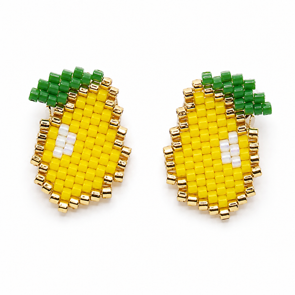 "Lemon" Mini Beaded Earrings