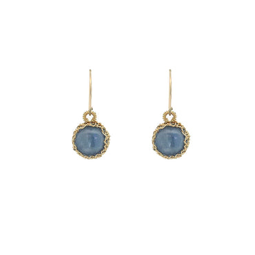 “Nati” Blue Kyanite Net Round Earrings