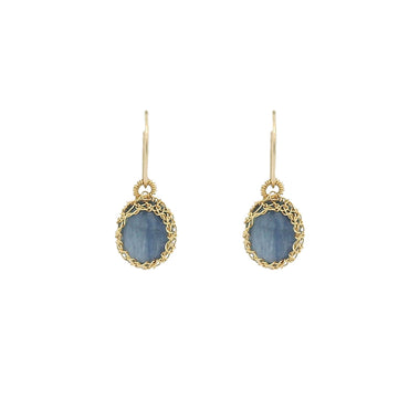 “Nati” Blue Kyanite Net Oval Earrings