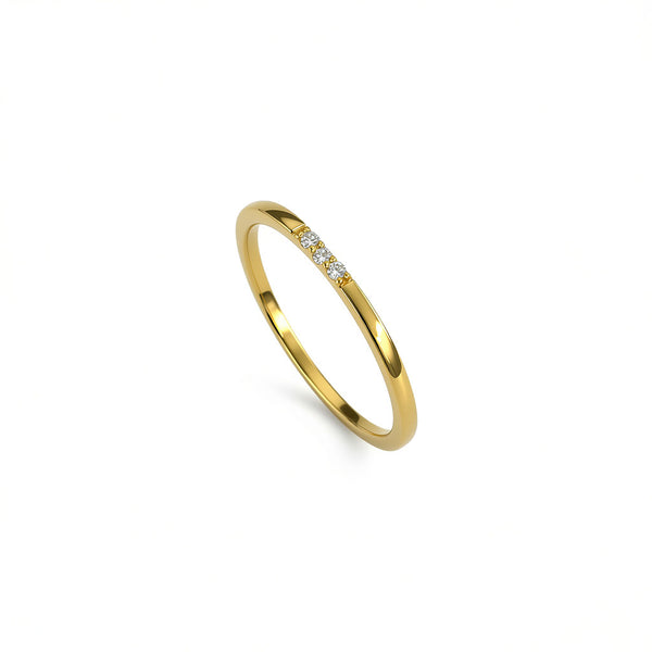 “Lori” 925 sterling silver 3 zirconia ring