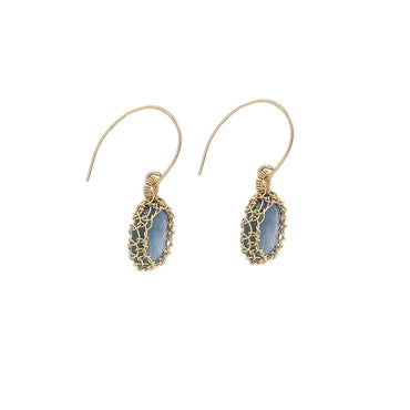 “Nati” Blue Kyanite Net Oval Earrings