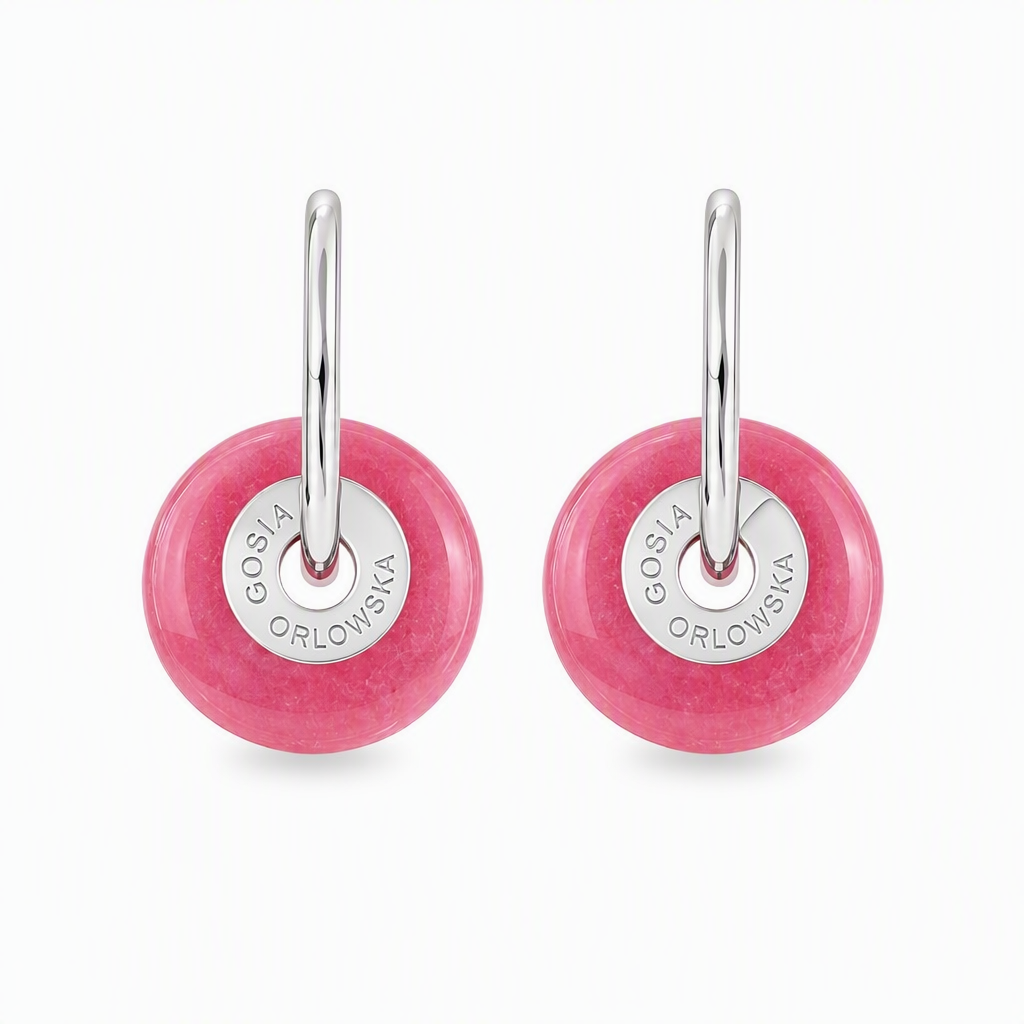 "CIAMBELLA MINI" 1.5cm Pink Agate Earrings