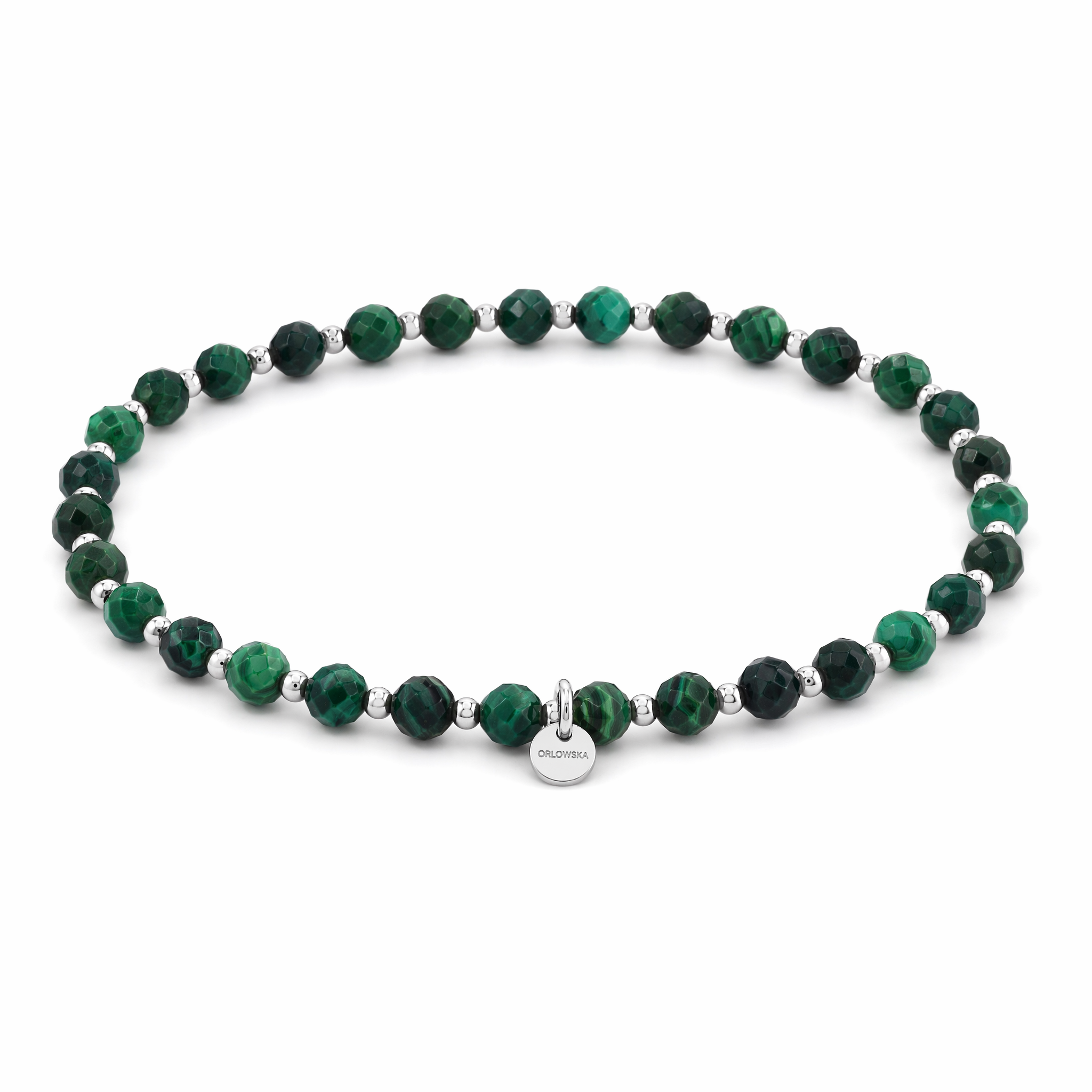 “MALIN” 4mm Malachite Diamond Cut Bracelet