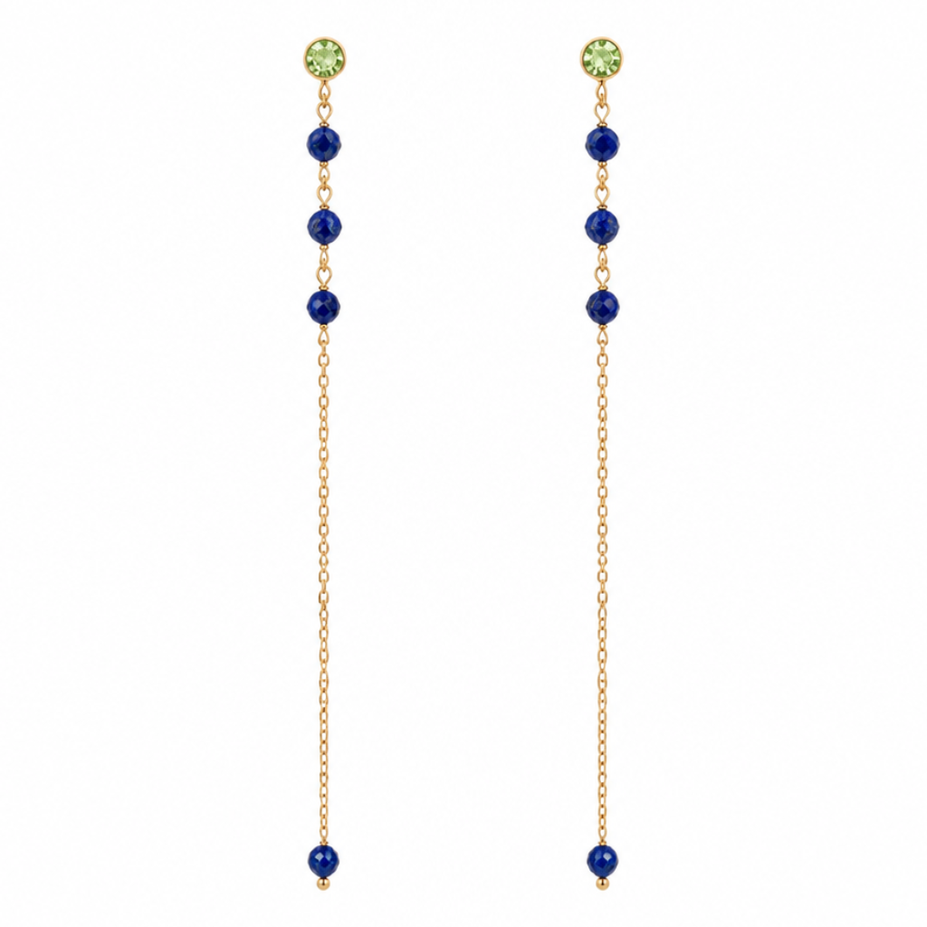 “Forest” 925 sterling silver Bead Drop Earrings