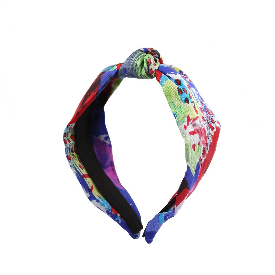 “Afrikka” Chromatic Color Knot Style Silk Headband