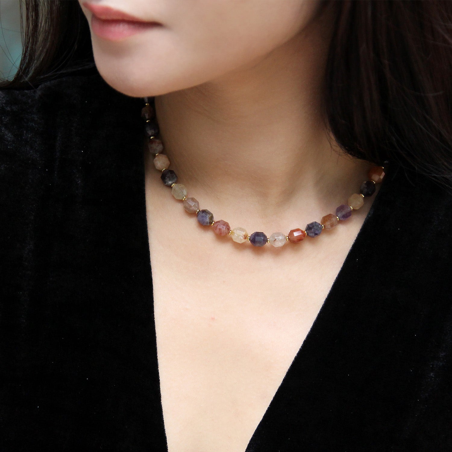Trendy Fall Necklace: Mix Stones by Gosia Orlowska