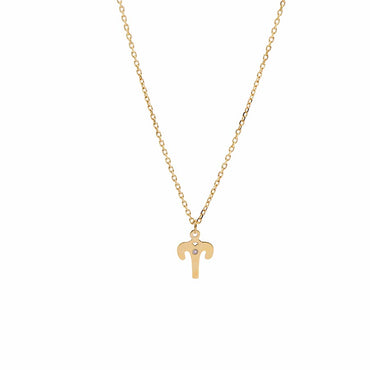 9K GOLD ZODIAC GOLD DIAMOND NECKLACE / ARIES