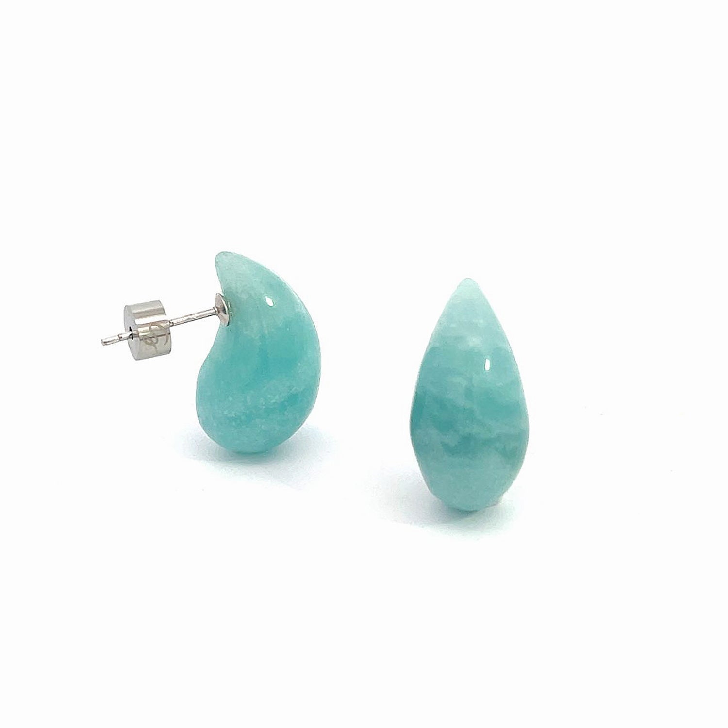 “TEARRA” AMAZONITE STUD EARRINGS