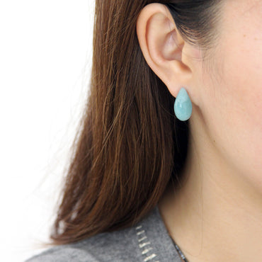 “TEARRA” AMAZONITE STUD EARRINGS