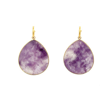 Heavenly Beauty Oval Drop Earrings/ Universe / Amethyst