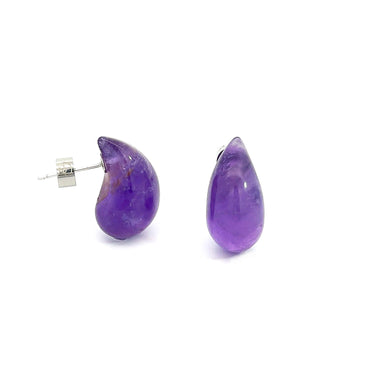 “TEARRA” PURPLE AMETHYST STUD EARRINGS