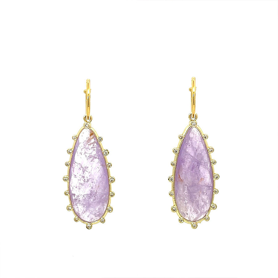 "SPIKED HEAVENLY BEAUTY" Turquoise Long Drop Earrings