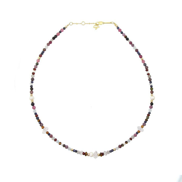 "Anika" herkimer diamond & pearl necklace