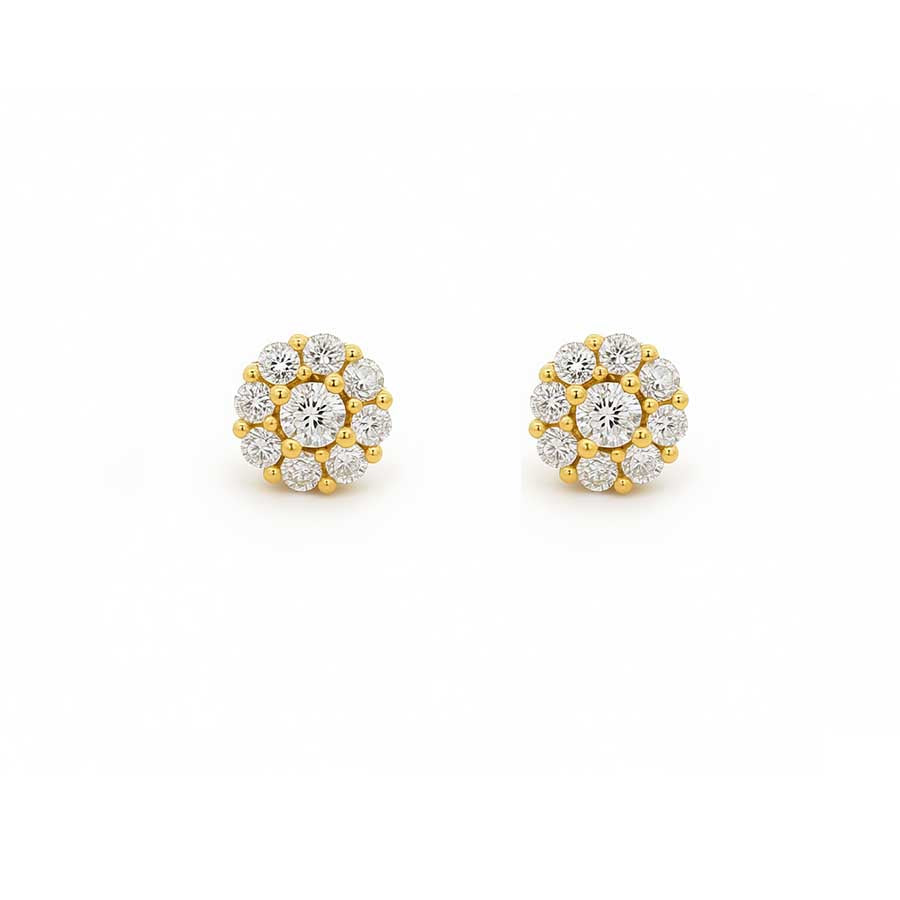 “Astra” Starry Zirconia Gold Vermeil Stud Earrings