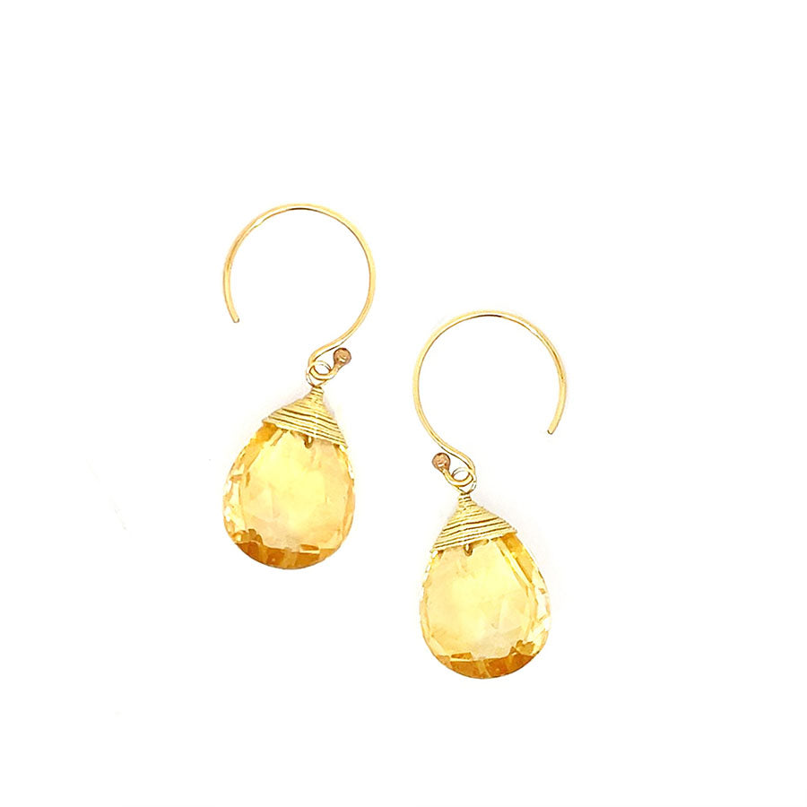 “Ava” Citrine Drop Earrings