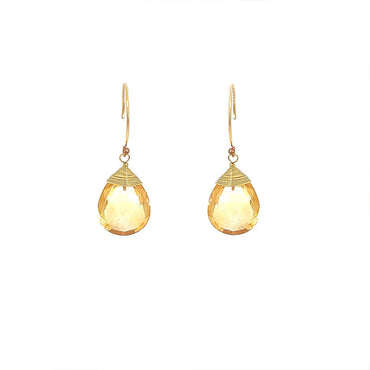 “Ava” Citrine Drop Earrings