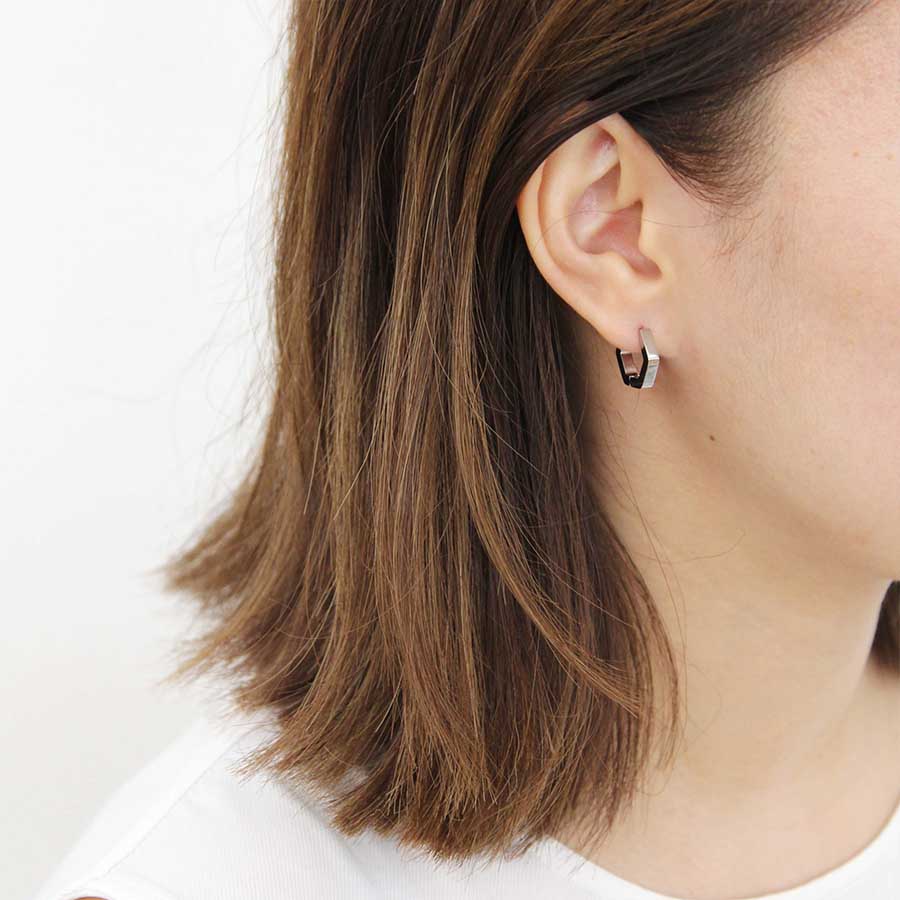 “Heidi” Hexagonal Hoop Earrings