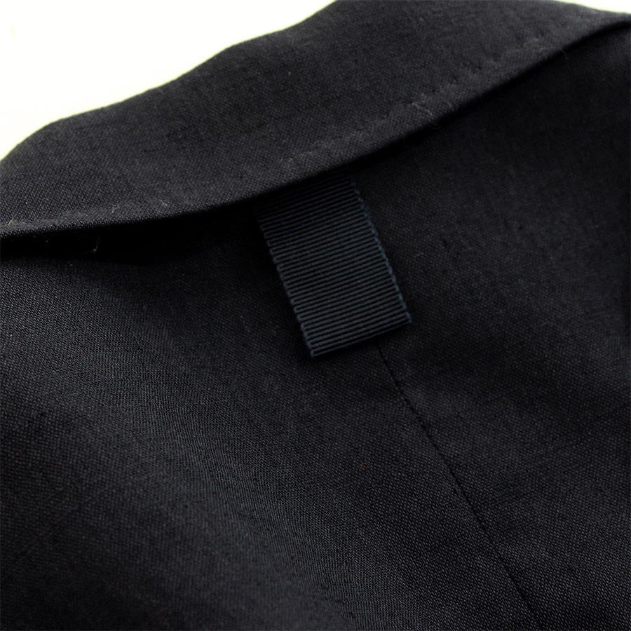 "BETTY" MIX COTTON & LINEN BLAZER - BLACK