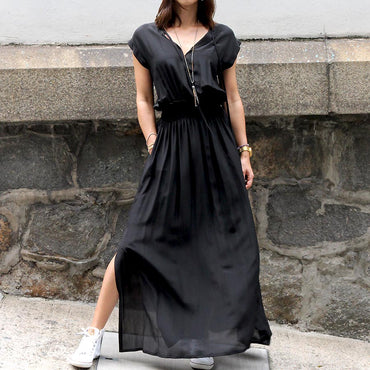 “BALI” Silk Dress - Black