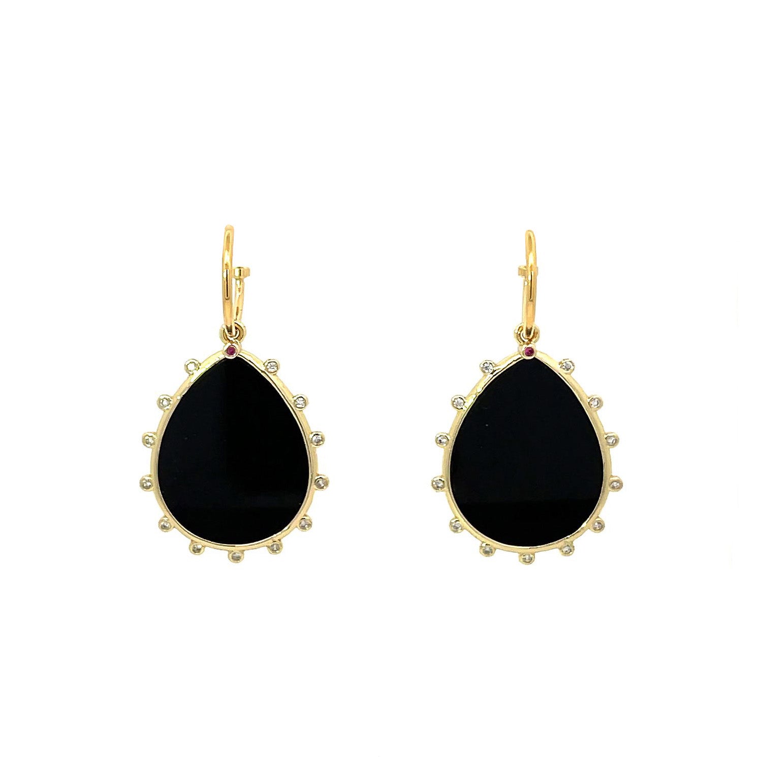 "SPIKED HEAVENLY BEAUTY" Black Obsidian Small Drop Earrings