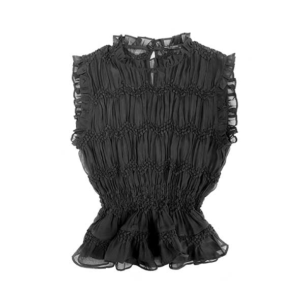 "Onyx black" Sheer Blouse