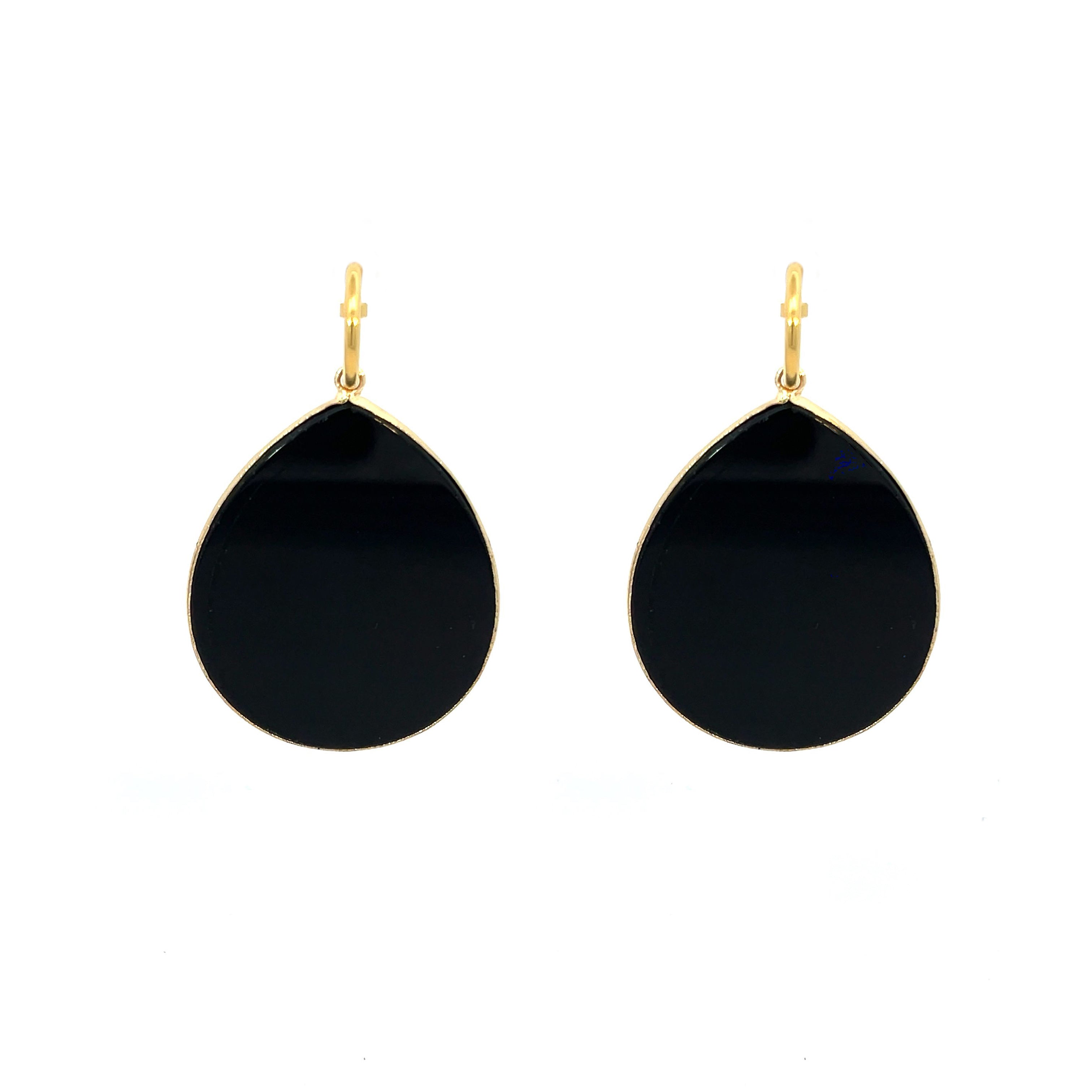 New Heavenly Beauty Oval Drop Earrings/Grounded/Black Obsidian
