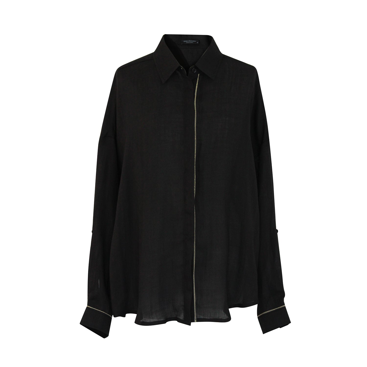 “Jodie” Oversized Linen Shirt - Black