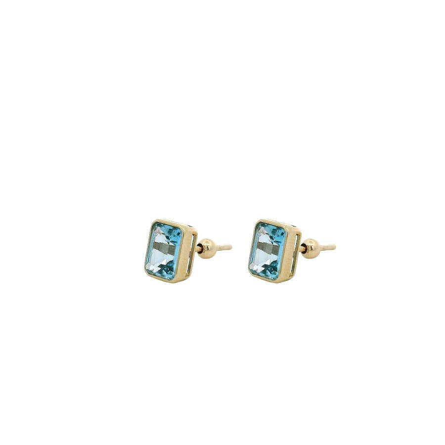 9K GOLD BLUE TOPAZ EARRINGS
