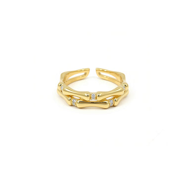 “Bronya” 925 Silver Bamboo Ring / Gold