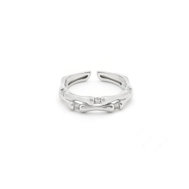 “Bronya” 925 Silver Bamboo Ring / Silver