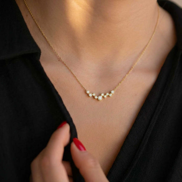 “Joyce” 925 sterling SILVER Mini Bubble Zirconia Necklace