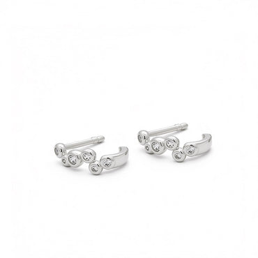 “Joyce” 925 sterling SILVER Mini Bubble Zirconia Earrings