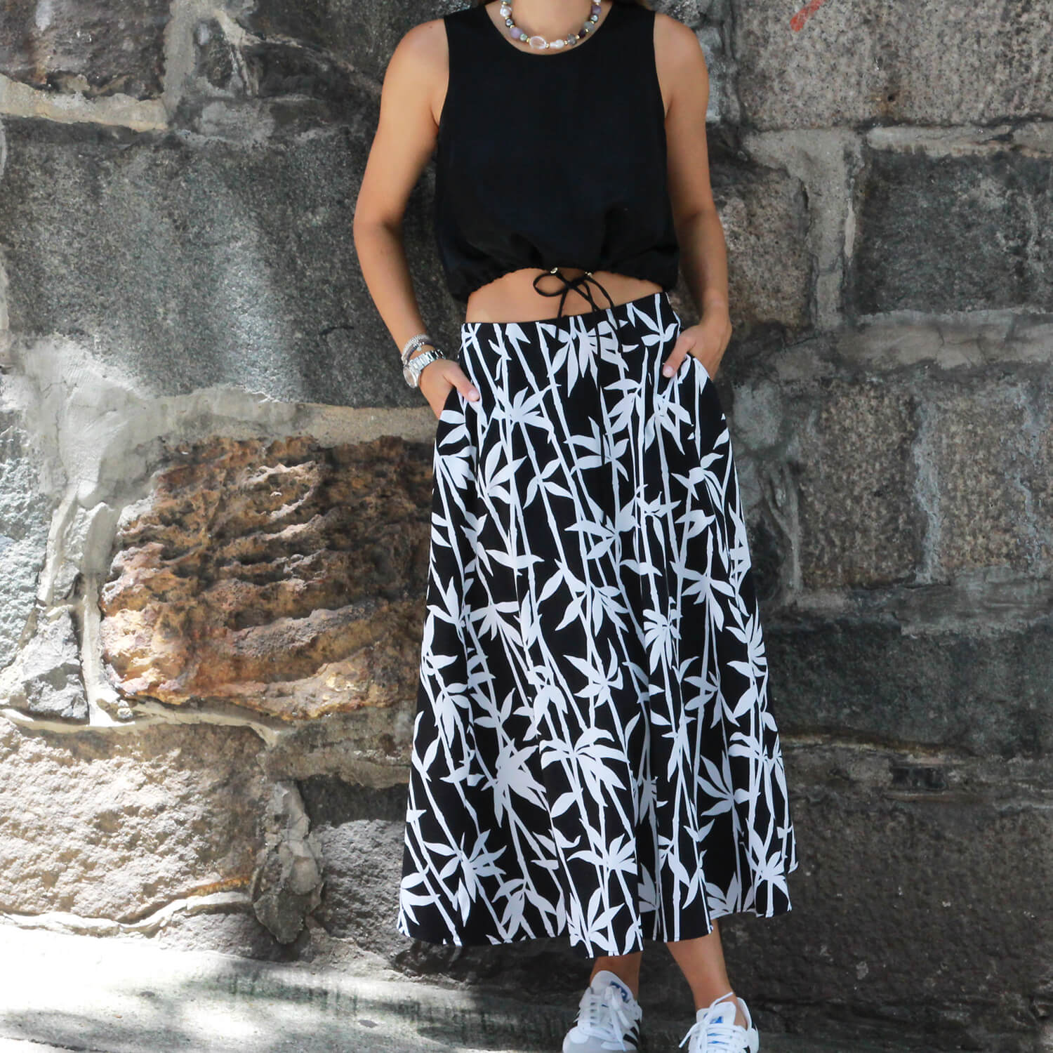 Ethically Made Bamboo Black Skirt | Gosia Orlowska