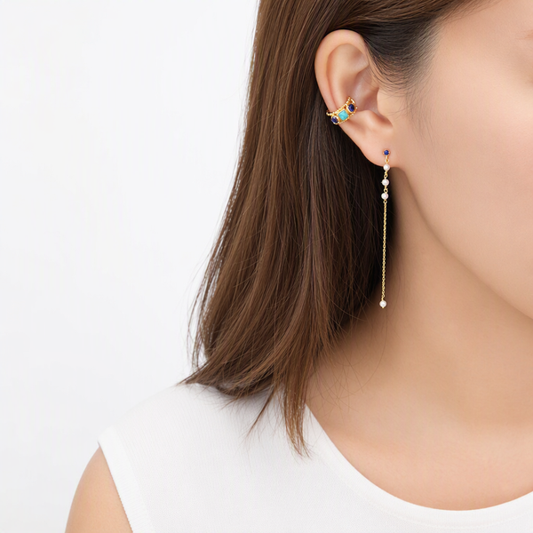 “Forest” 925 sterling silver Bead Drop Earrings