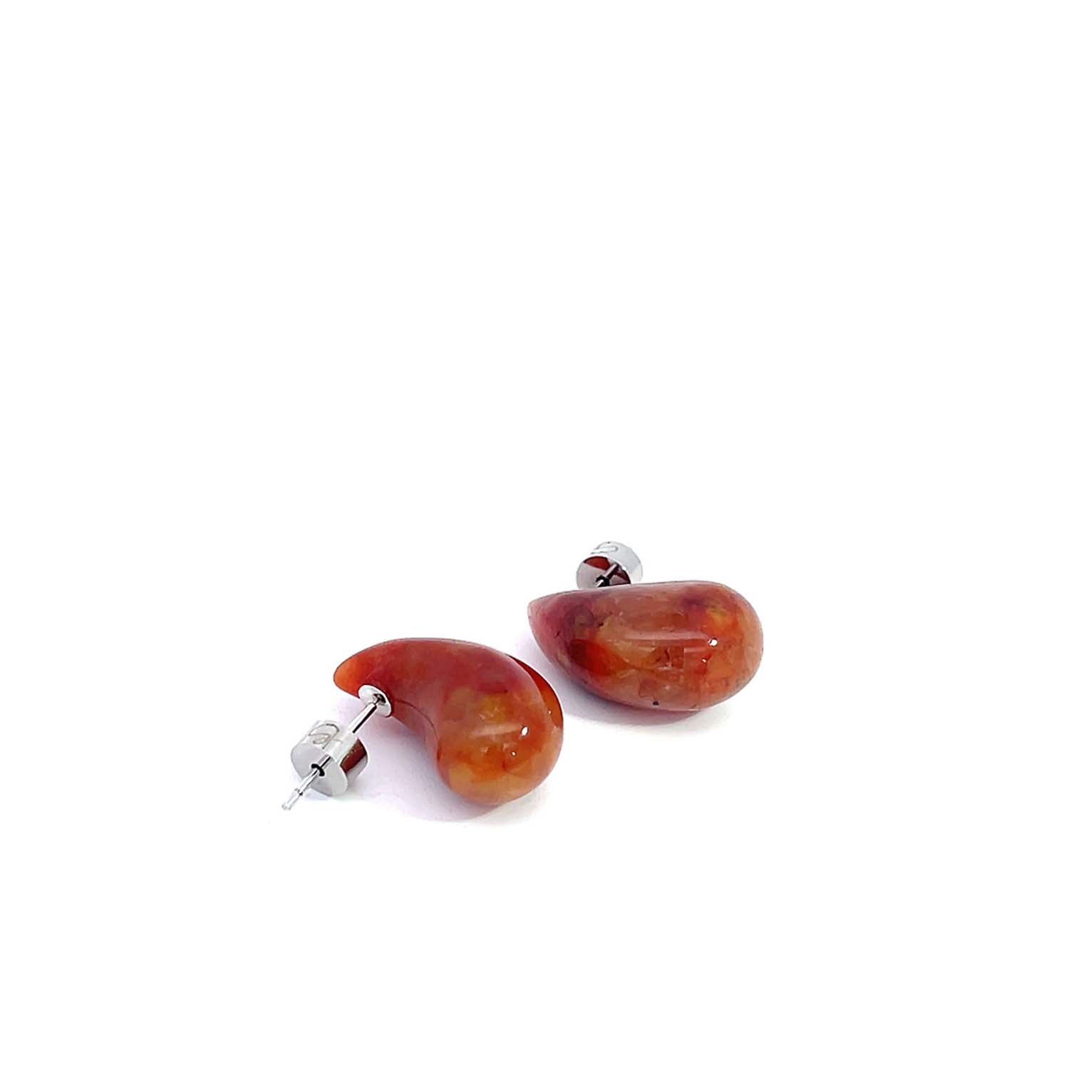 “TEARRA” RED CARNELIAN STUD EARRINGS