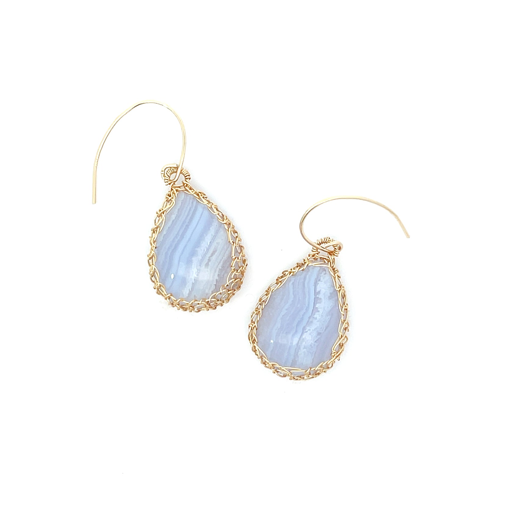 Shop Authentic NATI Blue Lace Agate Tear Drop Earrings