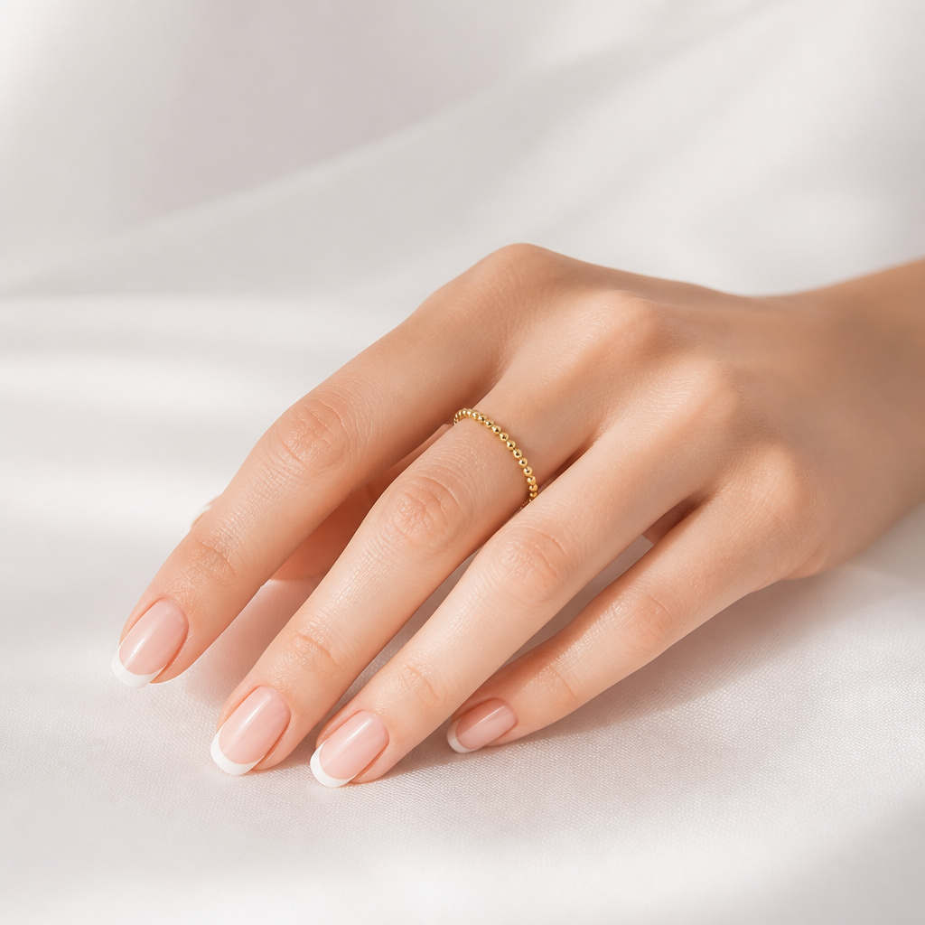 9K GOLD STACKABLE dot RING