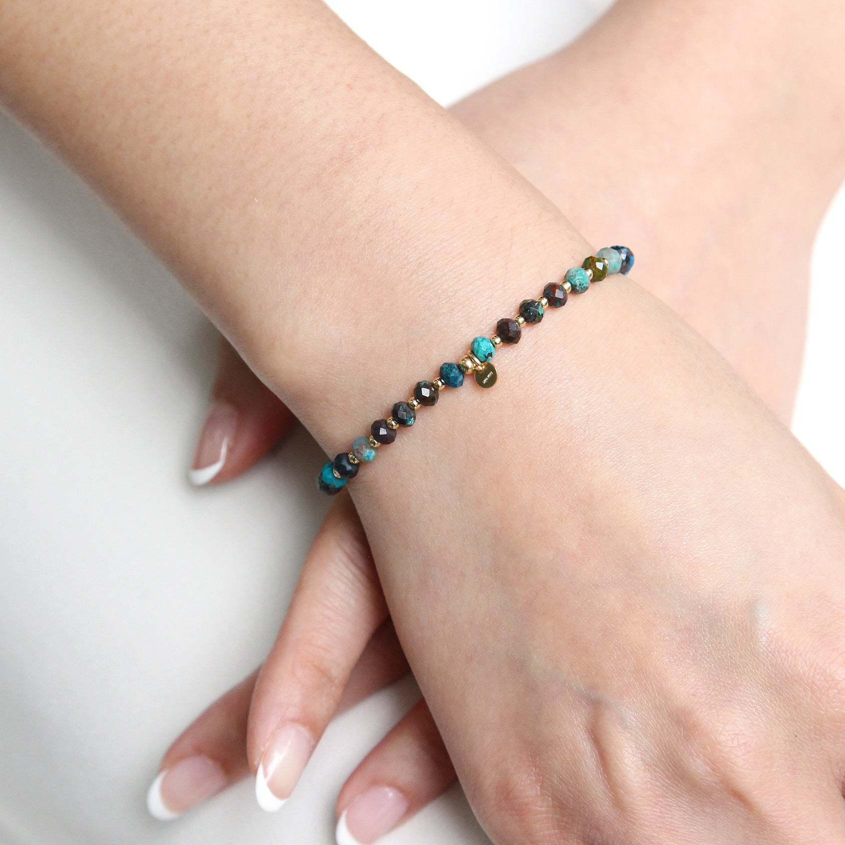 KOA Green Chrysocolla Stone Bracelet: Handcrafted Elegance