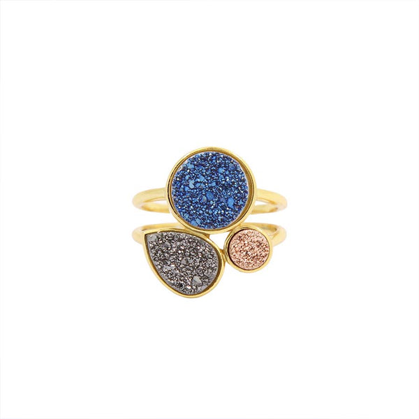 "Erika" 925 Sterling Silver druzy Ring
