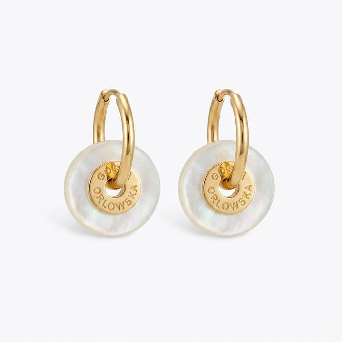 “Ciambella” 1.5cm Mother of Pearl (white )Earrings