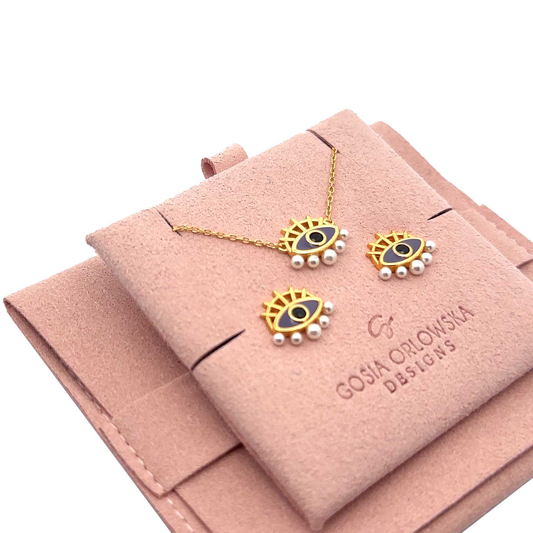 “Freya” 925 sterling silver Evil Eye & Pearl Earrings